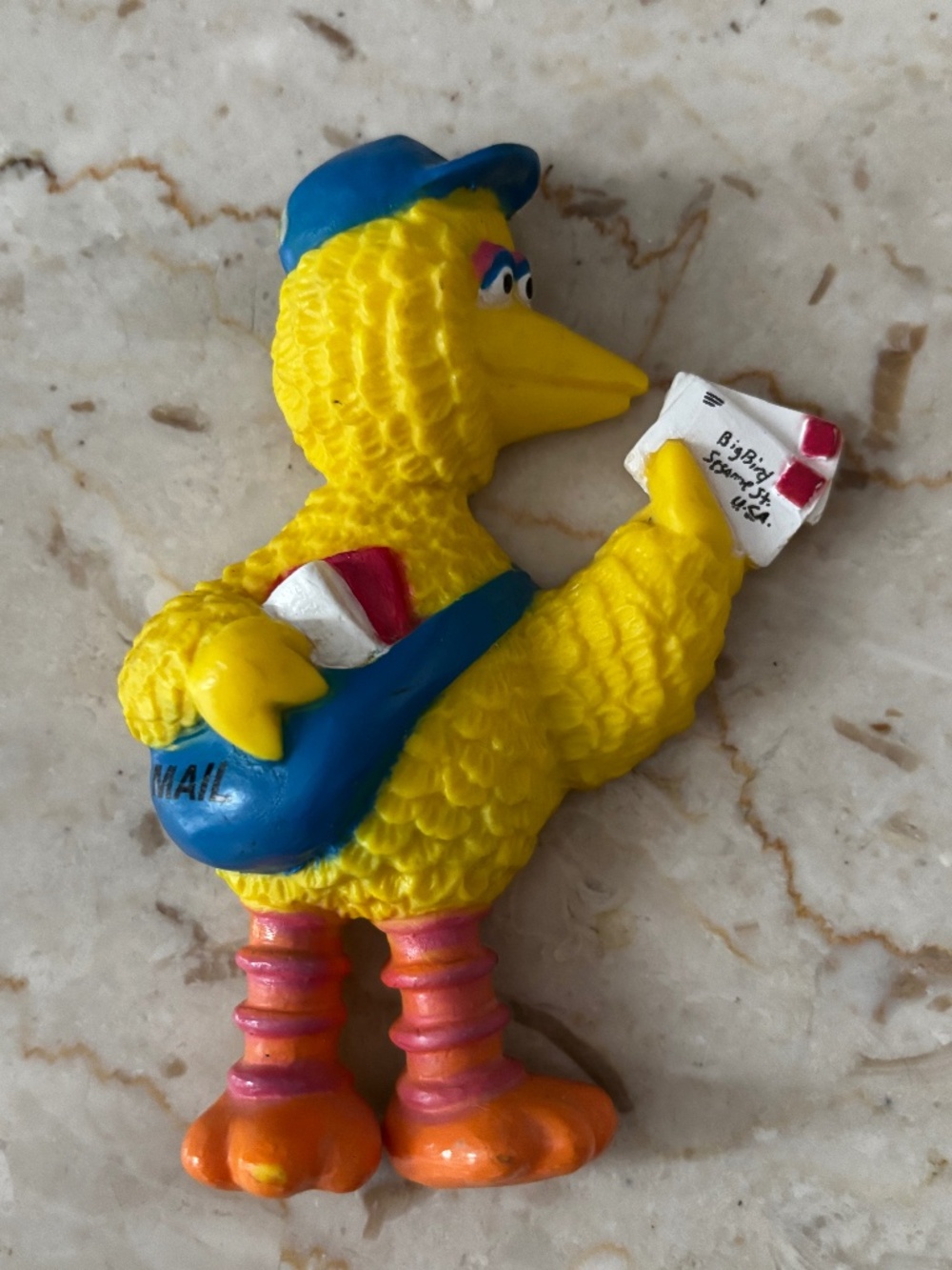 Vintage Sesame Street Big Bird Mail Carrier Fridge Magnet 3D Raised PVC Jim Hens
